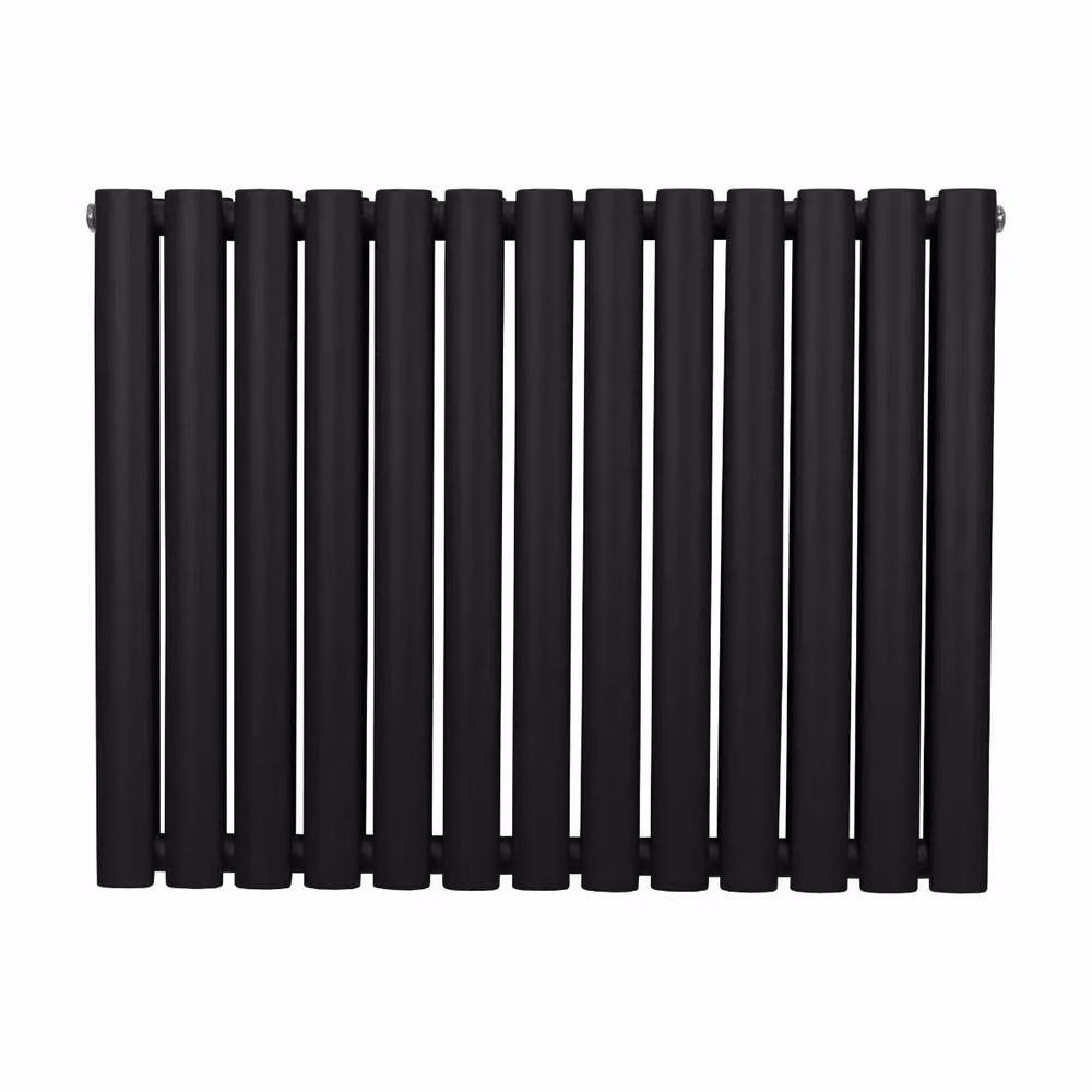 Monstershop Oval Column Radiator in Black Steel, H 78 cm x W 60 cm x D 7.8 cm – 2