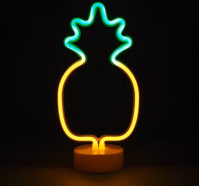 Simpa LED Novelty Neon Pineapple Light in Yellow