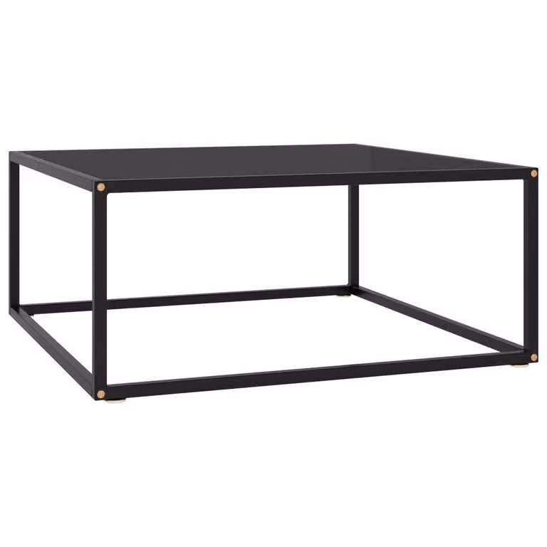 Berkfield Home Modern Black Glass Coffee Table W/D/H: 80 x 80 x 35 cm