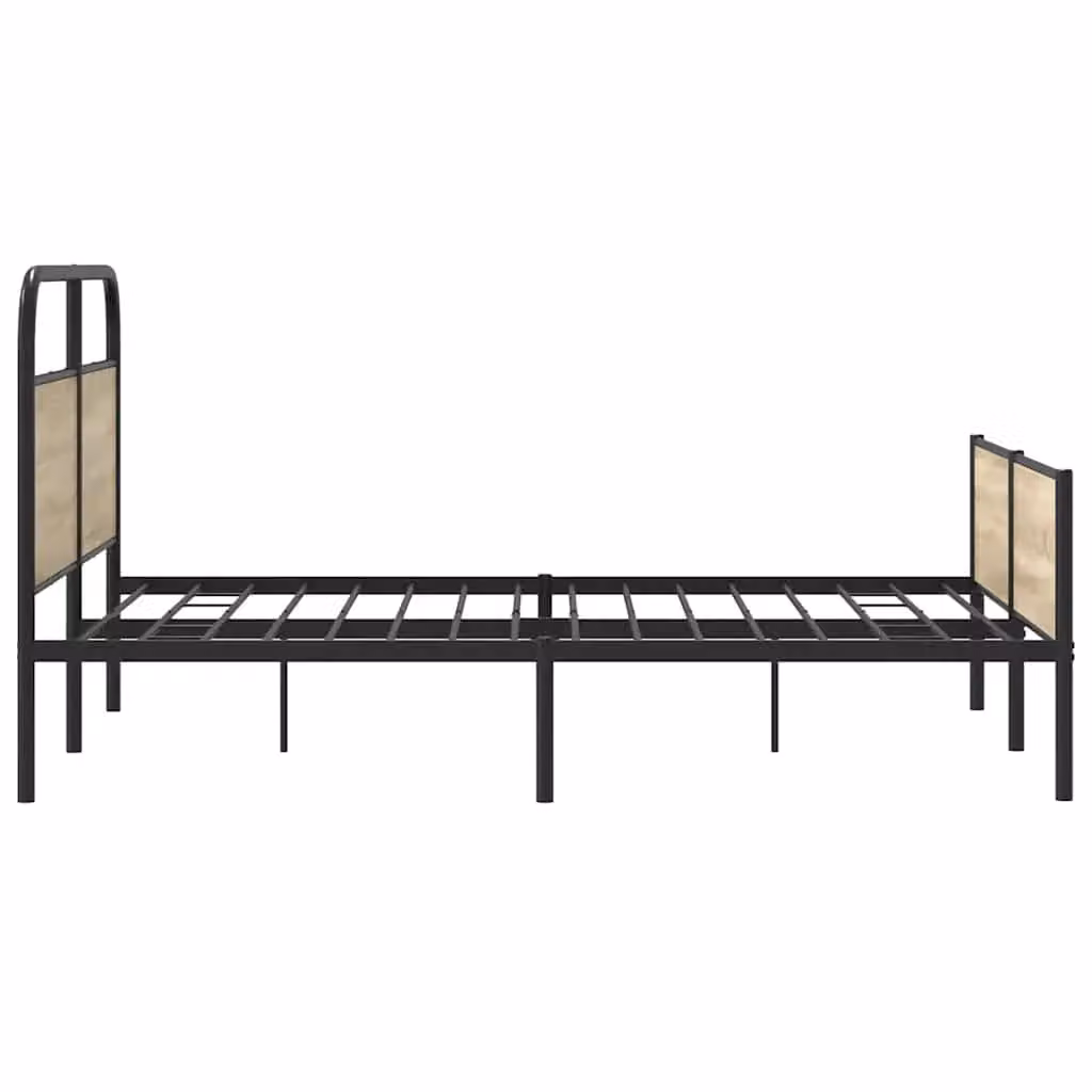Berkfield Home Metal Bed Frame in Smoked Oak Brown, W: 160 cm, L: 200 cm – 3