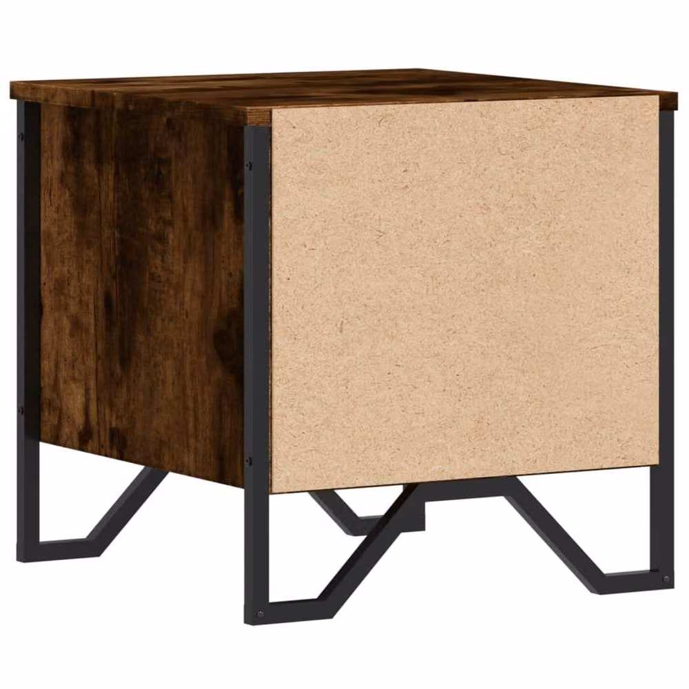 Berkfield Home Set of 2 Smoked Oak Bedside Cabinets in Brown, W/D/H: 40 x 41 x 40 cm – 7