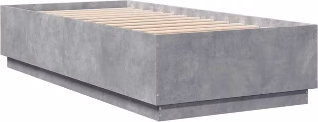 Berkfield Home Modern Bed Frame in Concrete Grey, W/D/H: 90 x 200 x 40 cm – 1