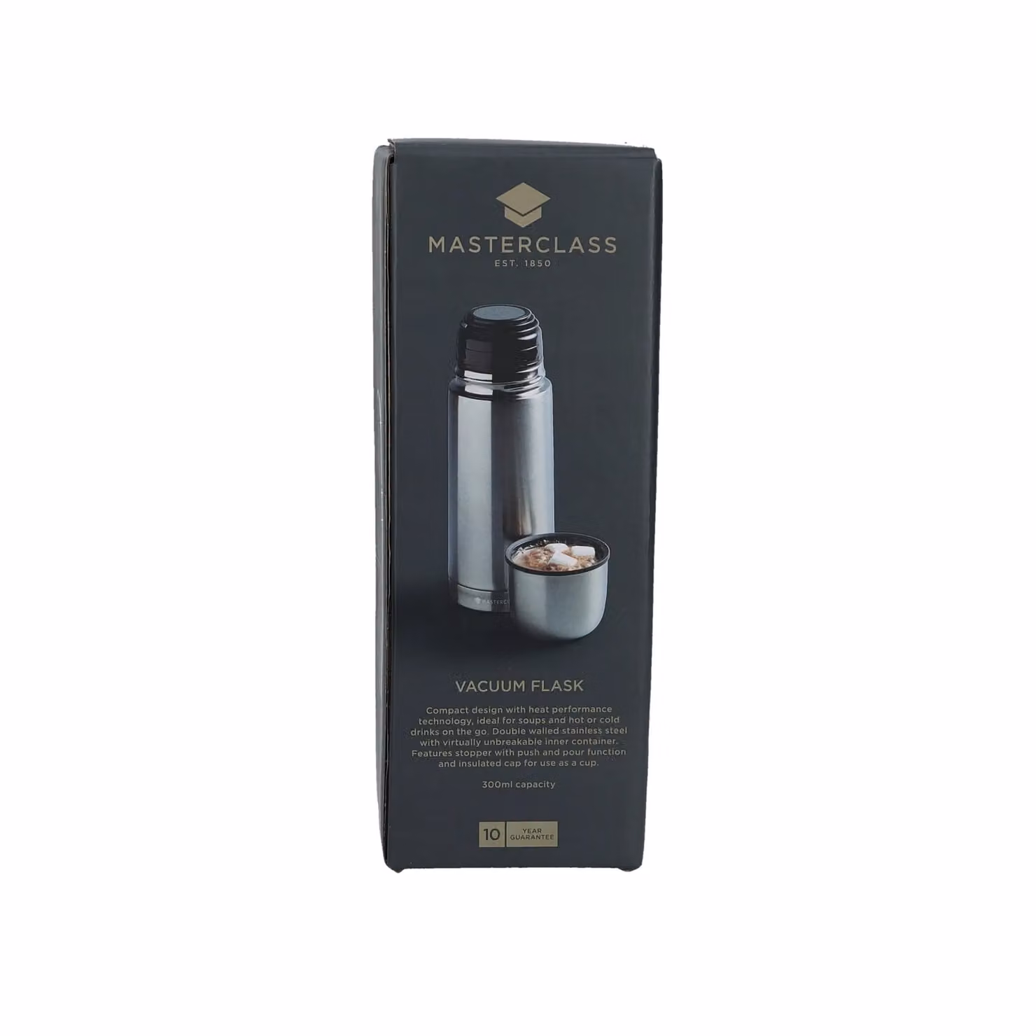MasterClass Stainless Steel Vacuum Insulated Flask, 300 ml, Silver – 4