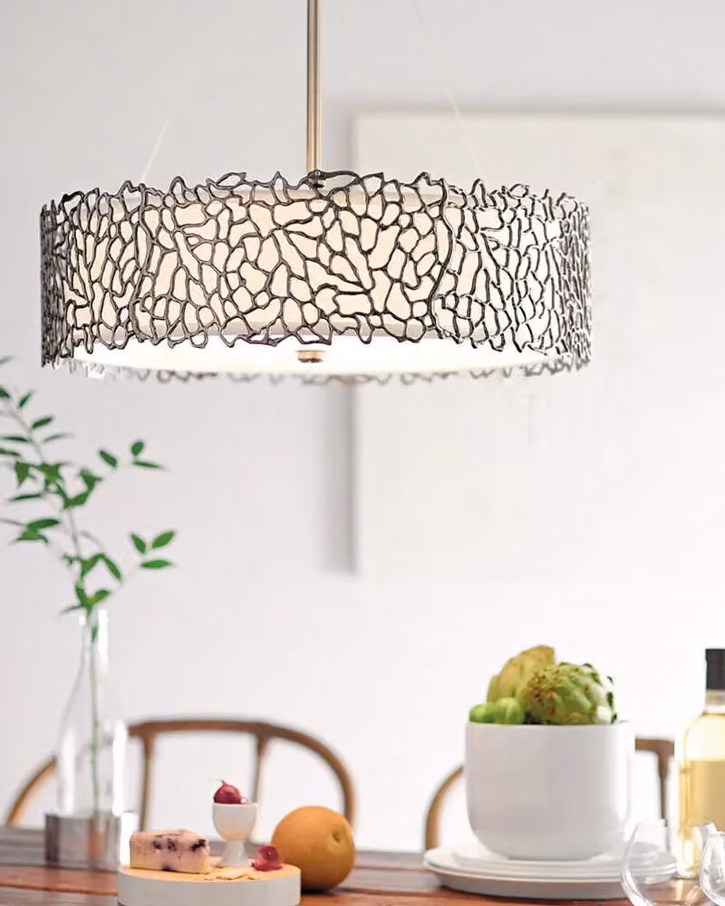 Loops 3 Bulb Classic Pendant Ceiling Light Fitting in Silver and Grey with E27 LED Compatible Bulbs
