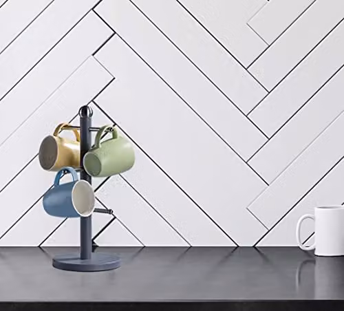 Novel Solutions Stainless Steel 6 Cup Mug Tree Kitchen Storage Rack in Matt Grey – 2
