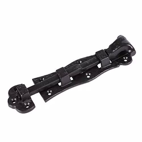 Hammer and Tongs Straight Antique Fish Tail Surface Bolt in Matt Black Iron – 1