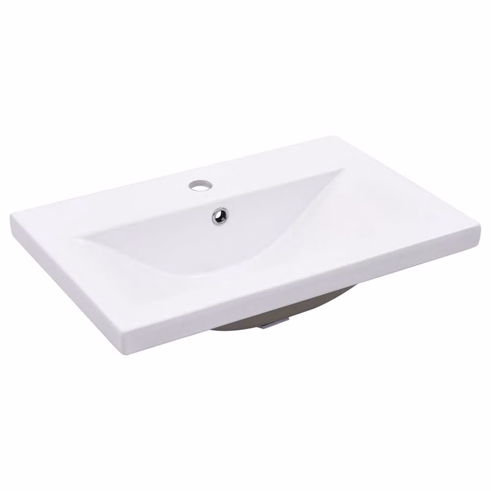 Berkfield Home Modern Bathroom Washbasin Frame with Built-in Ceramic Basin in Matt Black Metal – 3