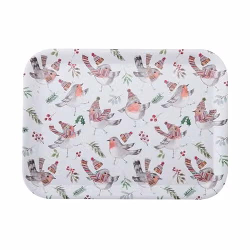 Mikasa TipperleyHill Rectangular Melamine Serving Tray in Red and White, W: 43.5 cm, D: 32 cm – 1