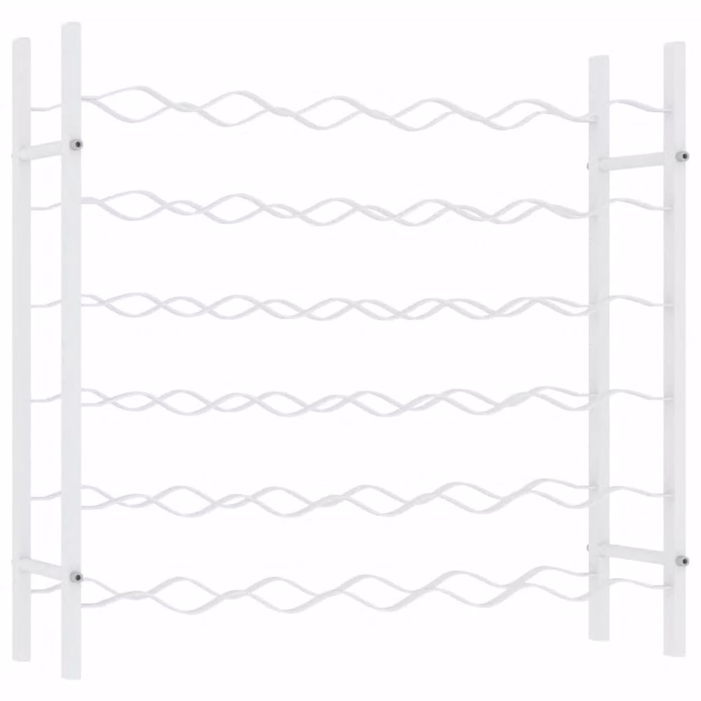 Berkfield Home Wall Mounted Modern White Metal Wine Rack for 36 Bottles – 2