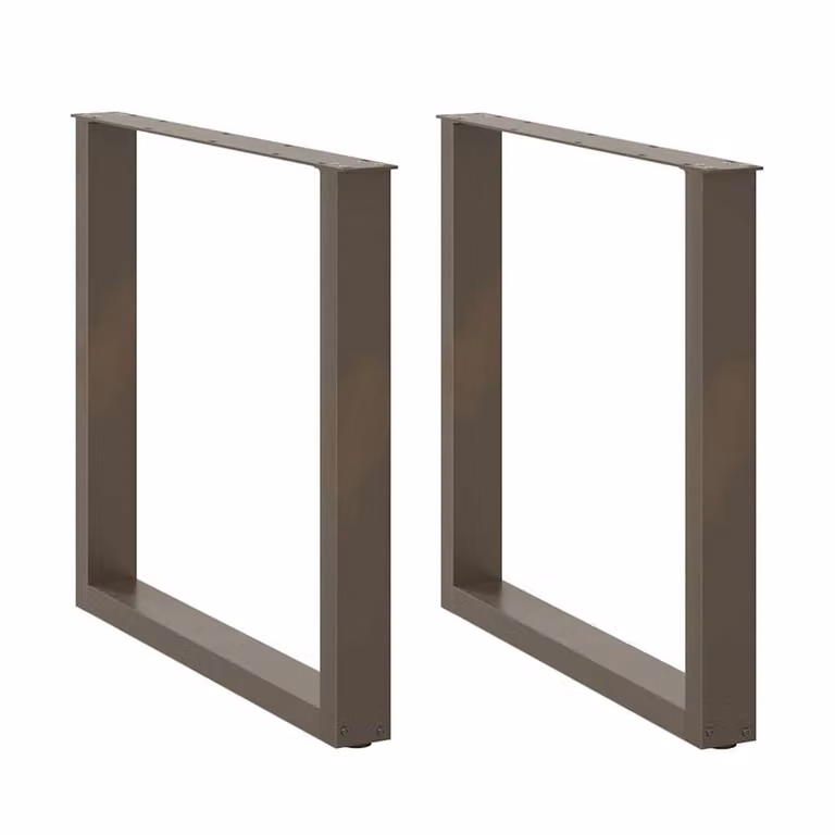 Berkfield Home U-Shaped Coffee Table Legs, 2 Pieces, Brown Steel, H: 90 cm, W: 72.5 cm, D: 72.5 cm