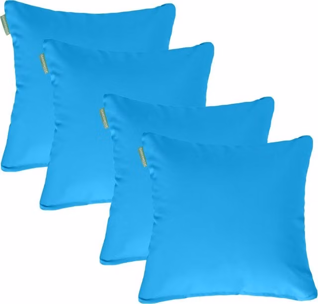 Gardenista Set of 4 Turquoise Square Outdoor Scatter Cushions for Garden Patio Furniture