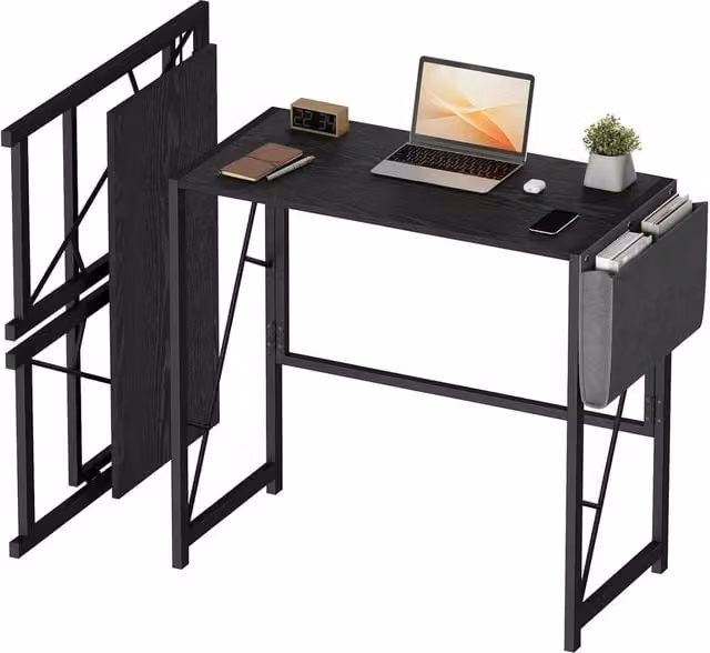 Havendro Black Folding Computer Desk for Home Office