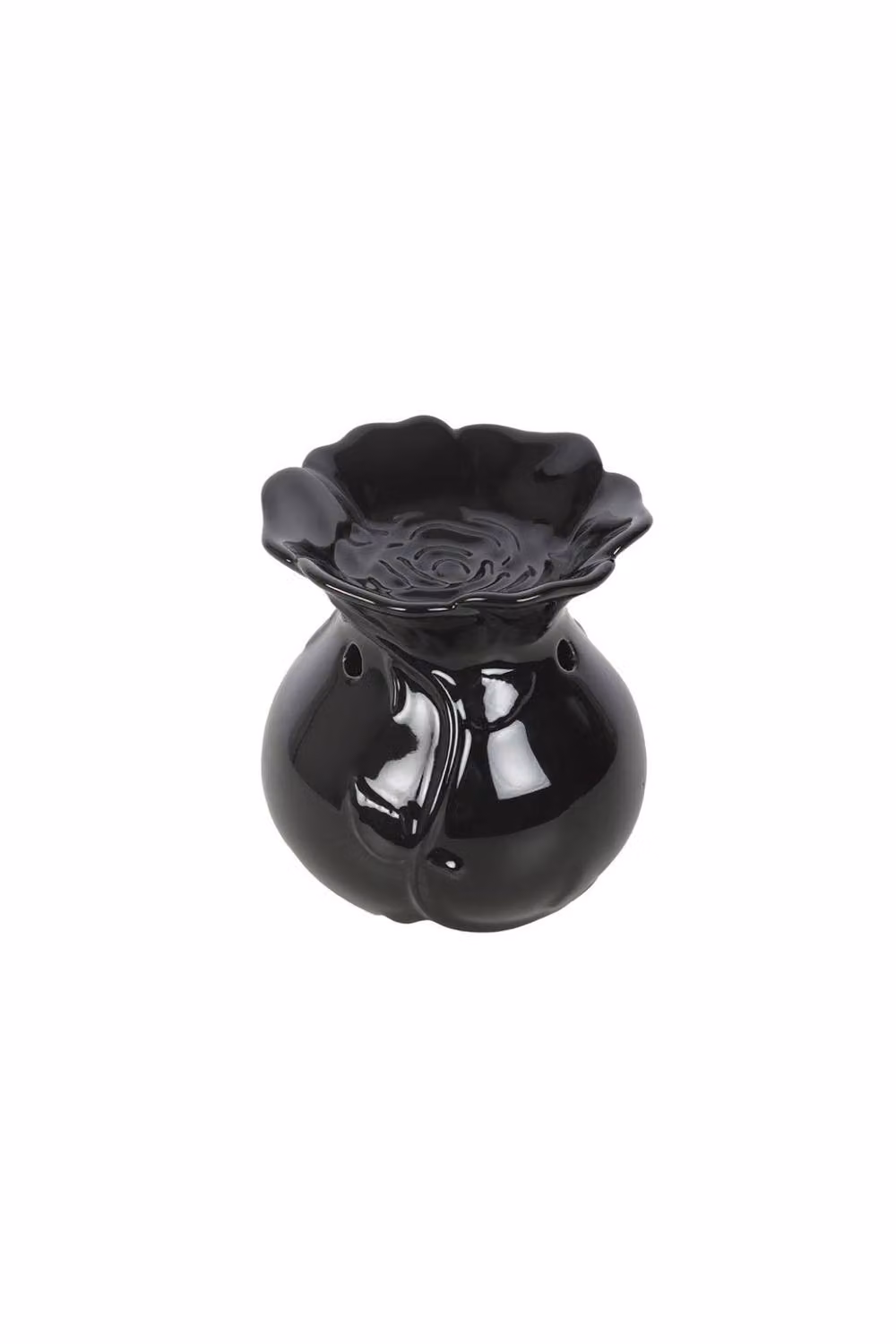KDMD Black Ceramic Floral Tealight Oil Burner for Aromatherapy – 2