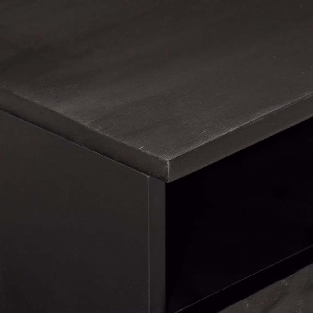Berkfield Home Black Mango Wood Coffee Table W: 80 cm, D: 54 cm, H: 40 cm – 5