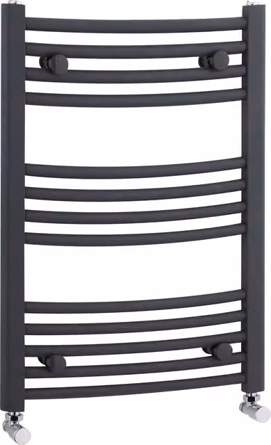 Balterley Anthracite Curved Vertical Towel Rail, W: 50 cm, H: 70 cm