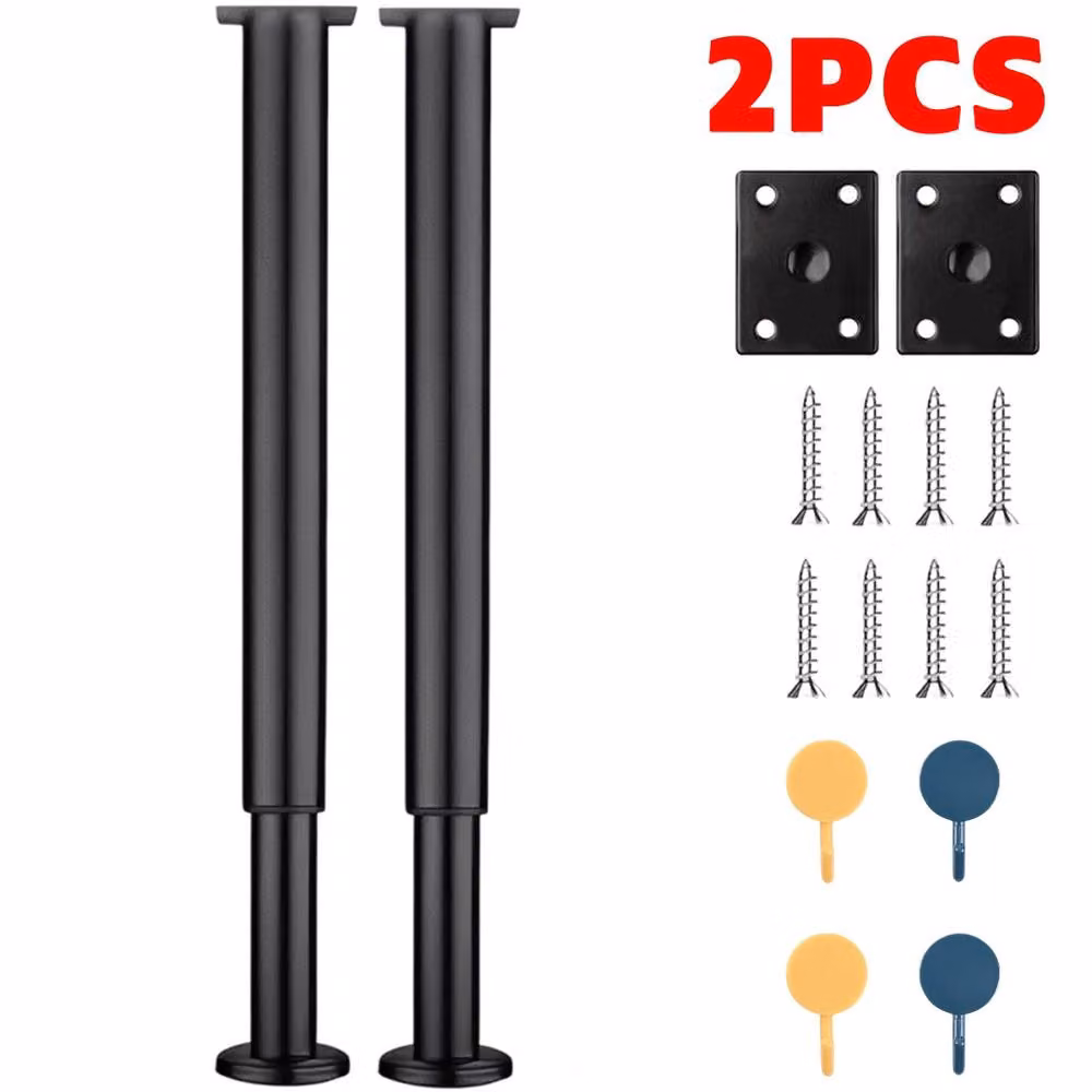 Ventryn Adjustable Iron Kitchen Worktop Bar Table Leg Support, Black, Height: 72-110 cm – 2