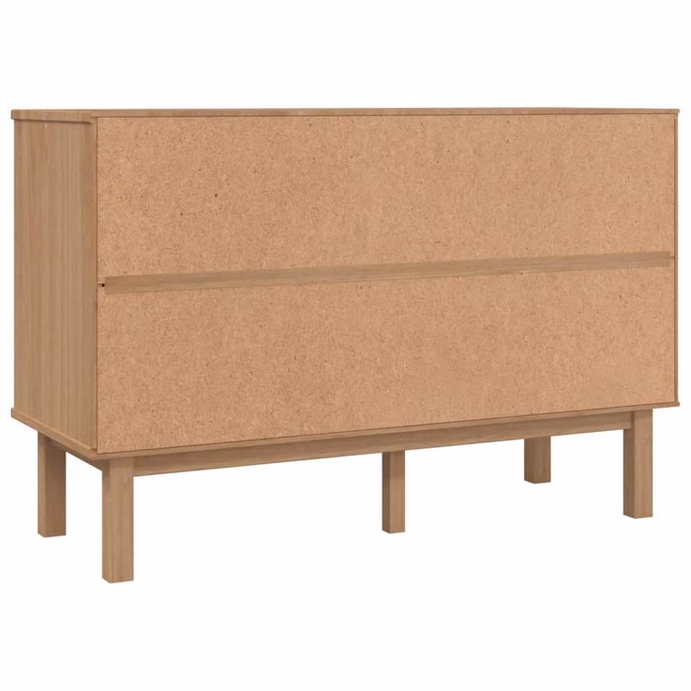 Berkfield Home Beautiful OTTA Drawer Cabinet in Brown and White, W/D/H: 111 x 43 x 73.5 cm – 2