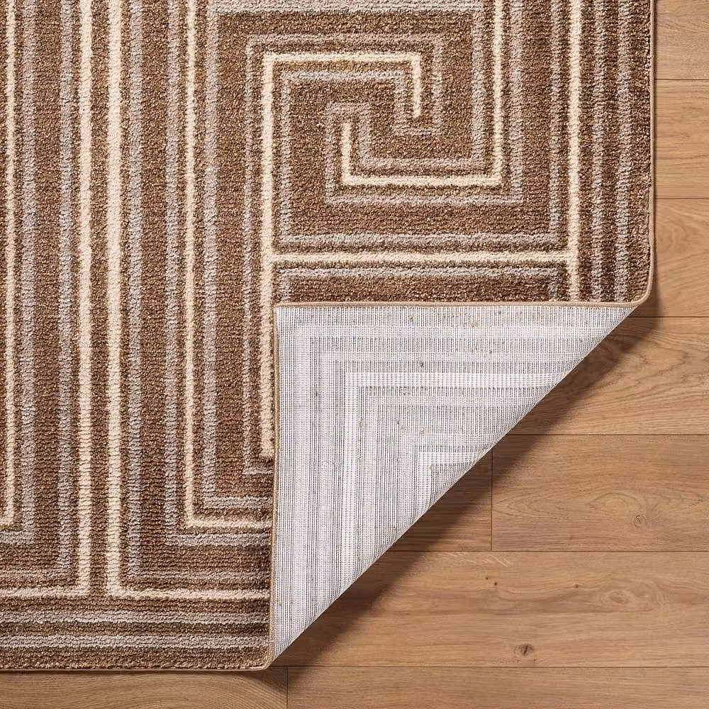 Livabliss La Luna Geometric Graphic Rug in Brown and Grey, W: 200 cm, D: 275 cm – 3