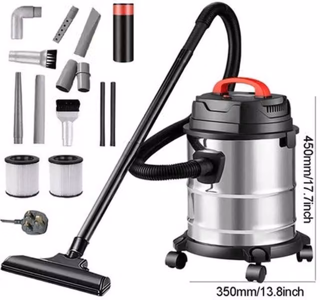 Kelvenix 20L Wet and Dry Vacuum Cleaner in Silver Stainless Steel – 1