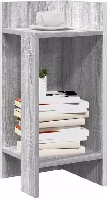 Berkfield Home Set of 2 Side Tables with Shelf, Grey Sonoma, W: 25.5 cm, D: 27 cm, H: 60 cm – 1