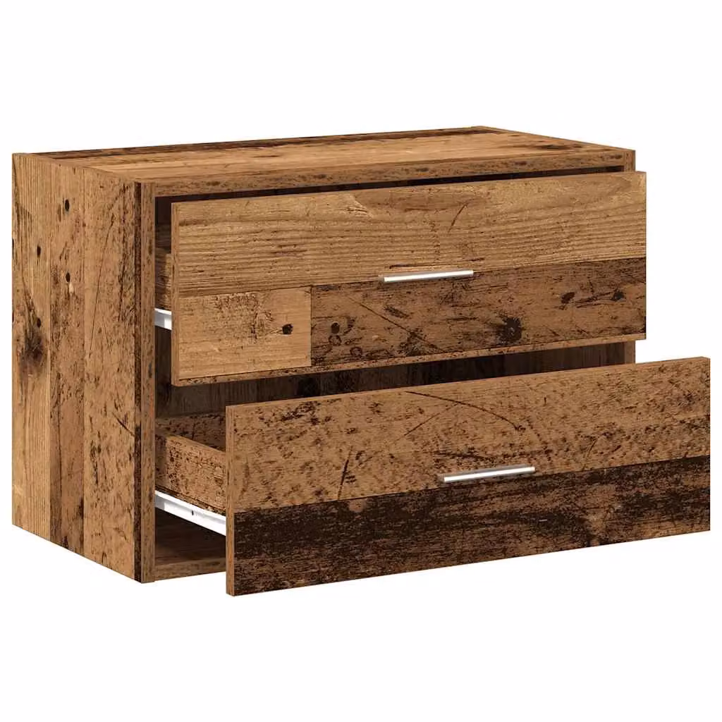 Berkfield Home Cabinet with 2 Drawers in Brown Old Wood, W/D/H: 60 x 31 x 40 cm – 3