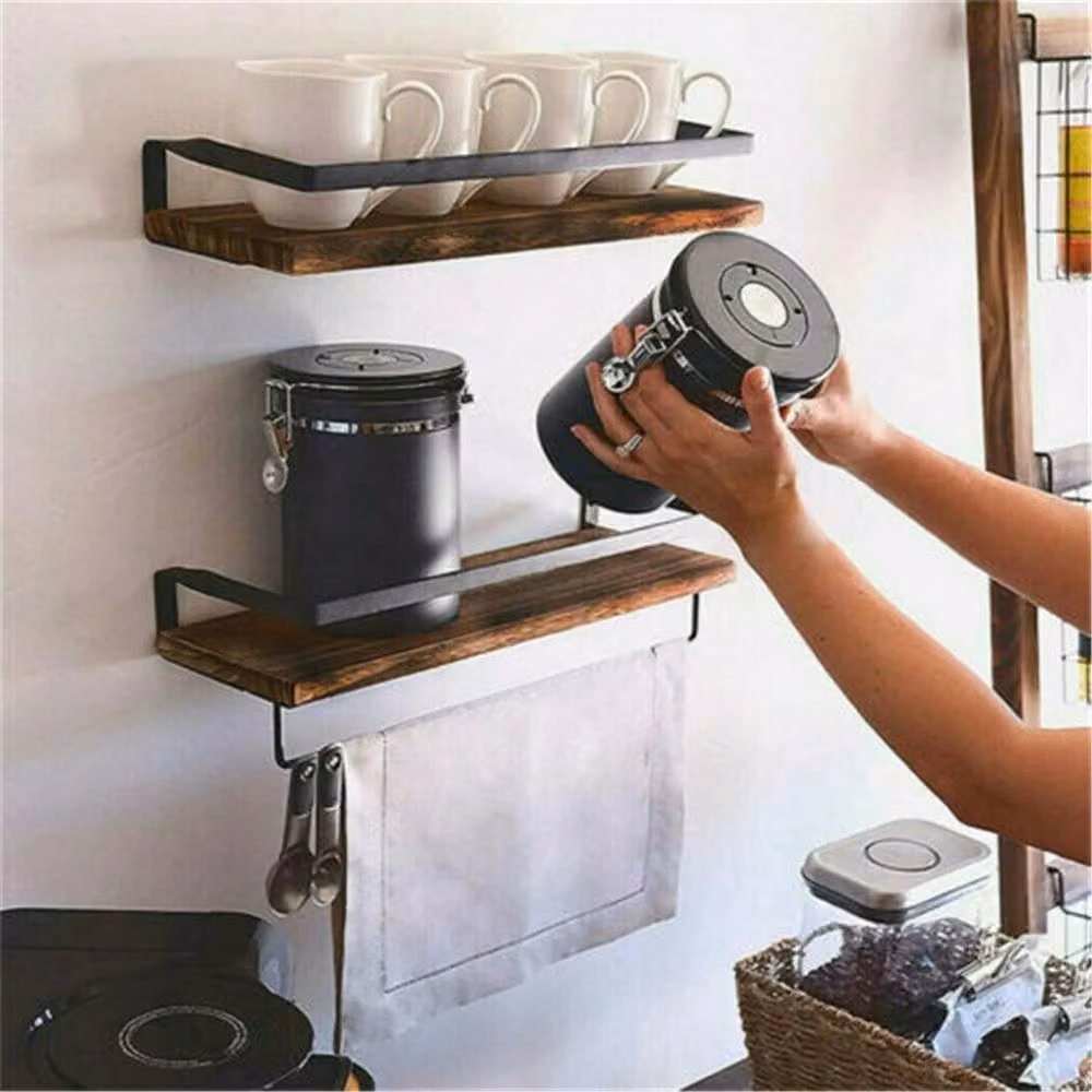 SPETLEK 2 Large Rustic Brown Wall Floating Shelf, Width: 50 cm – 4