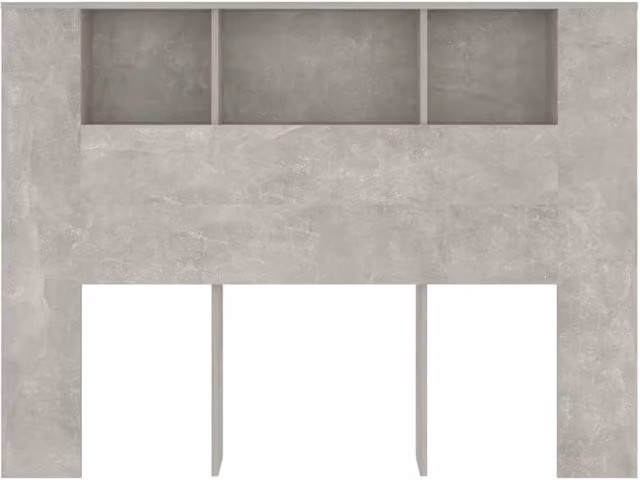 Berkfield Home Headboard Cabinet in Concrete Grey, W: 140 cm, D: 18.5 cm, H: 104.5 cm – 1