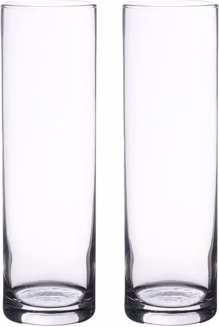Simpa Botanica Set of 2 Transparent Glass Cylindrical Vases – 1