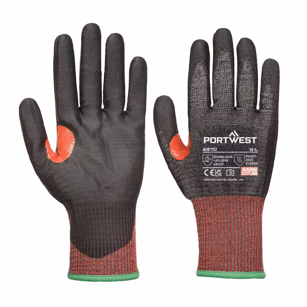 Portwest A670 Cut Resistant Fibre Gloves in Black, Size: XXL – 3