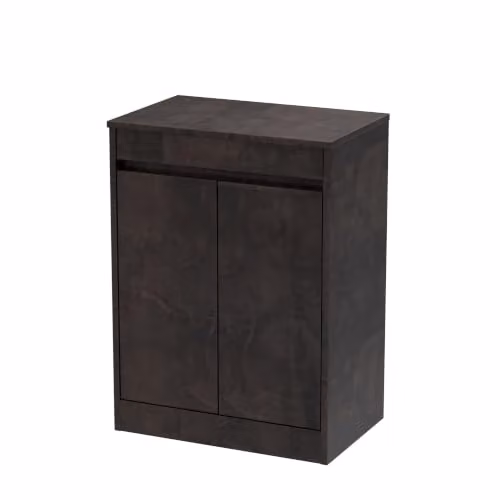 Balterley Modern Handleless 2 Door Floor Standing Bathroom Vanity Unit with Worktop in Matt Grey, W/D/H: 60.0 x 39.5 x 83.5 cm – 5