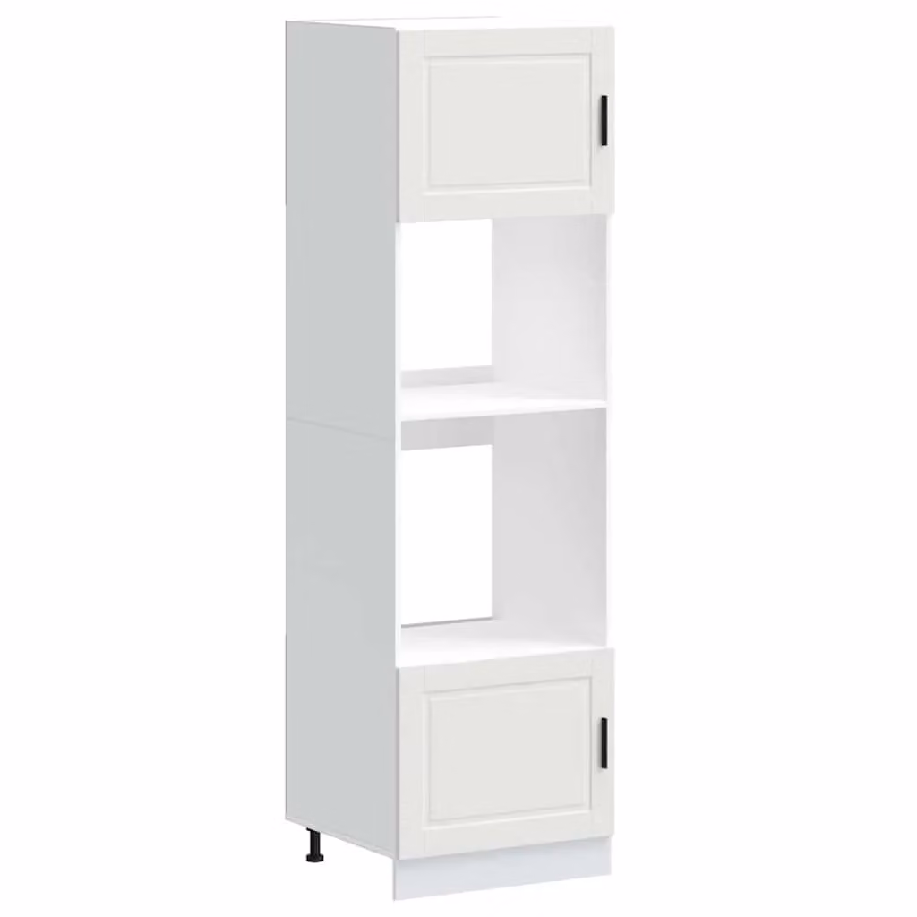 Berkfield Home Porto White Freestanding Kitchen Appliance Housing Units, Set of 2