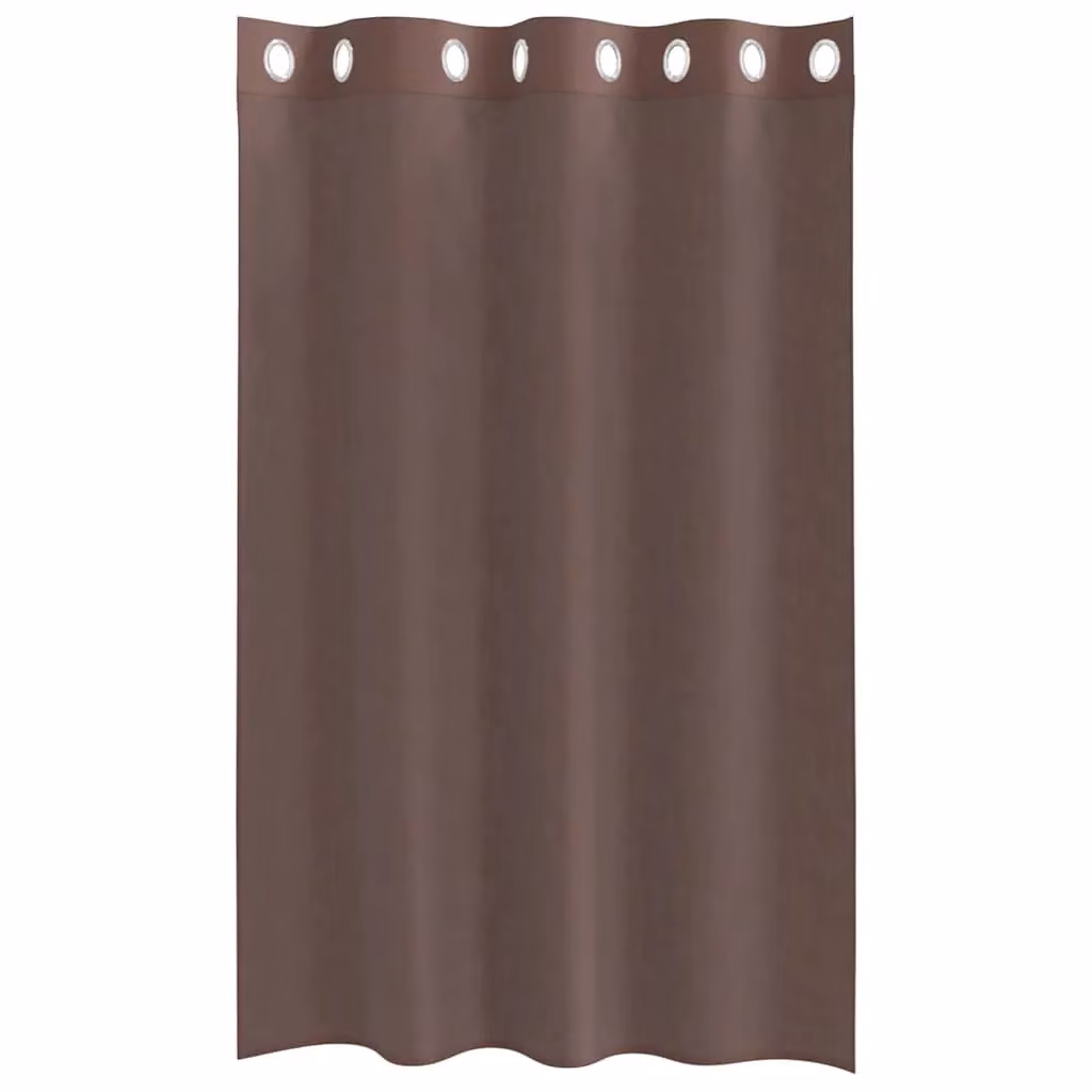 Berkfield Home Brown Transparent Voile Fabric Panel Curtains with Eyelets, W: 140 cm, H: 175 cm, 2 Pack – 4