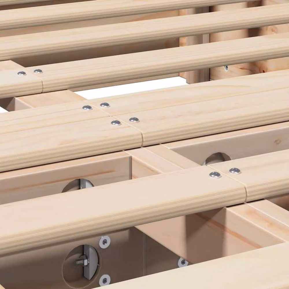 Berkfield Home Solid Pine Wood Bed Frame with Lift Up Base in Natural, W: 135 cm, L: 190 cm – 2