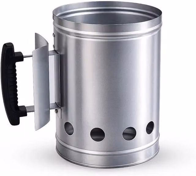 SPETLEK Silver Charcoal Fire Bowl Chimney Starter for BBQ Grills – 1