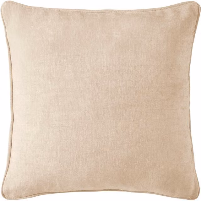 Divante Plain Chenille Square Cushion in Beige and Multicolour