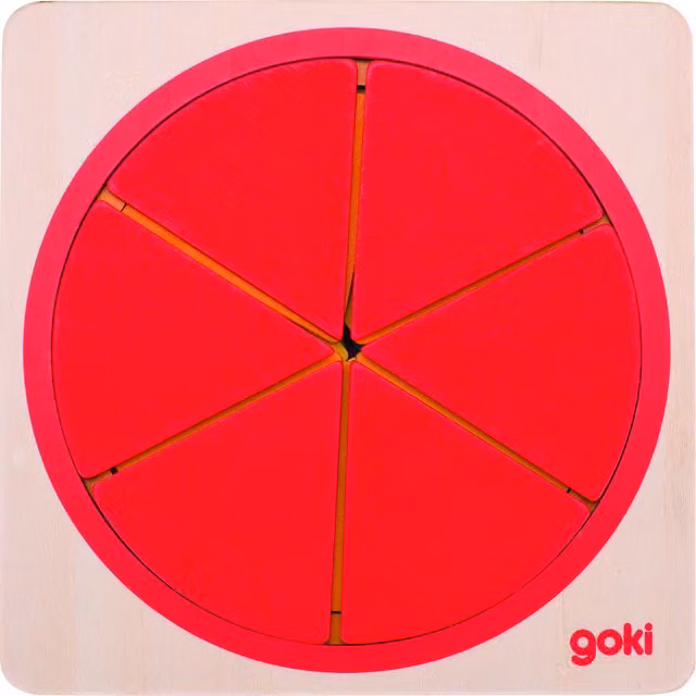 Goki Wooden Circle Layered Contour Puzzle in Red and Multicolour