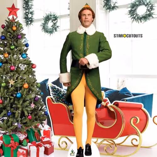 Star Cutouts SC1688 Buddy the Elf Marching Cardboard Cutout Multicolour Festive Party Decoration – 5