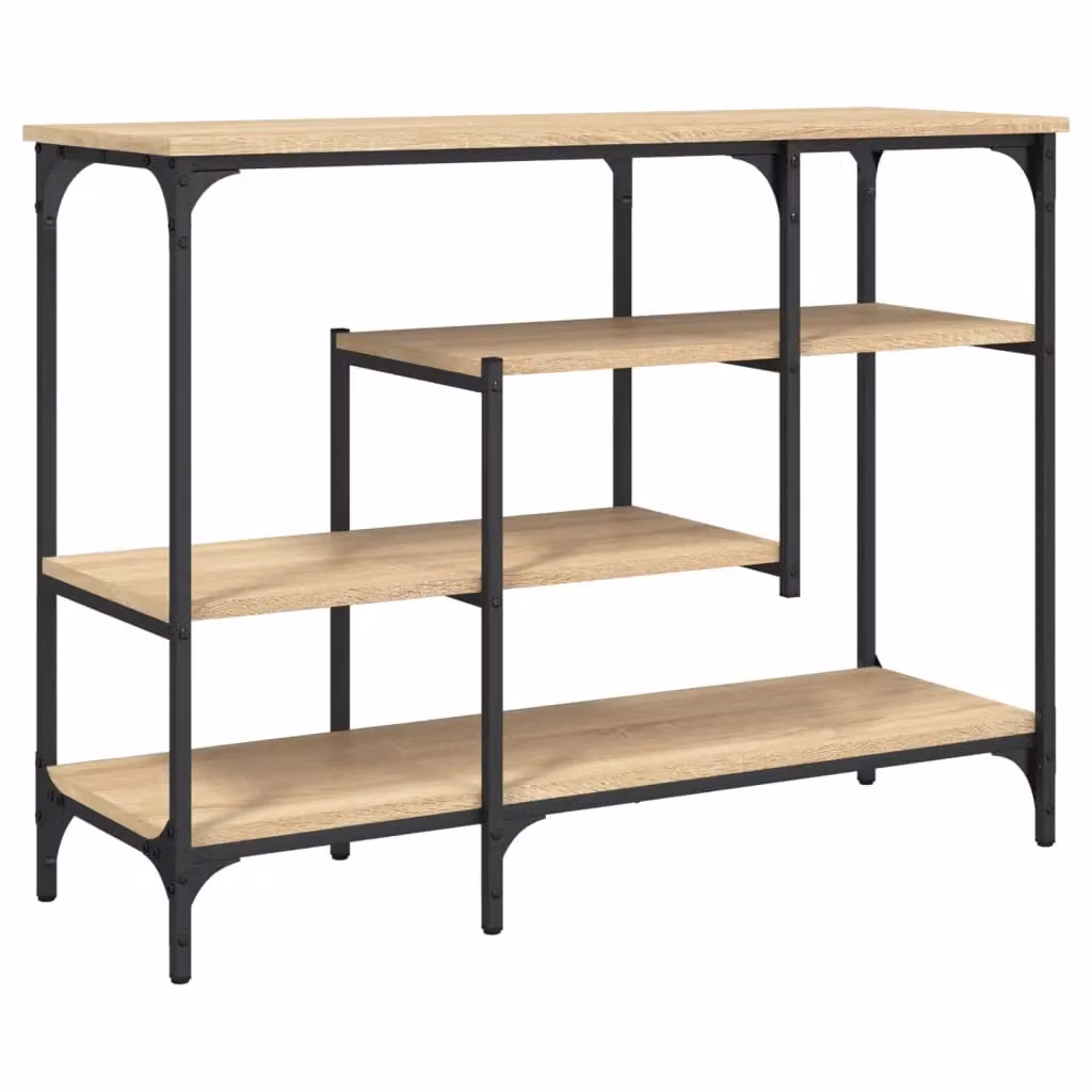 Berkfield Home Console Table with Shelves in Sonoma Oak Brown, W/D/H: 100 x 35 x 75 cm – 2