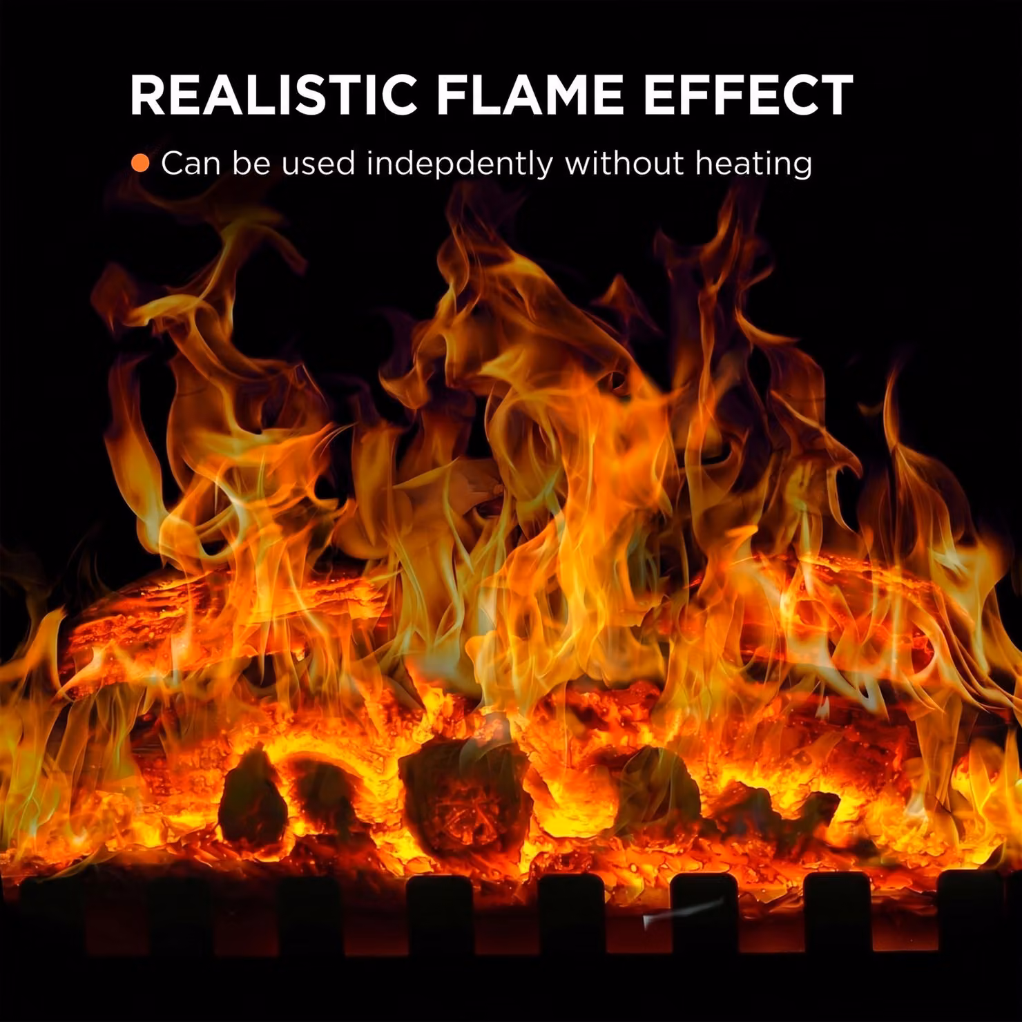 HOMCOM Freestanding Electric Fireplace with LED Flame Effect in White, W/D/H: 100 x 46 x 46 cm – 4