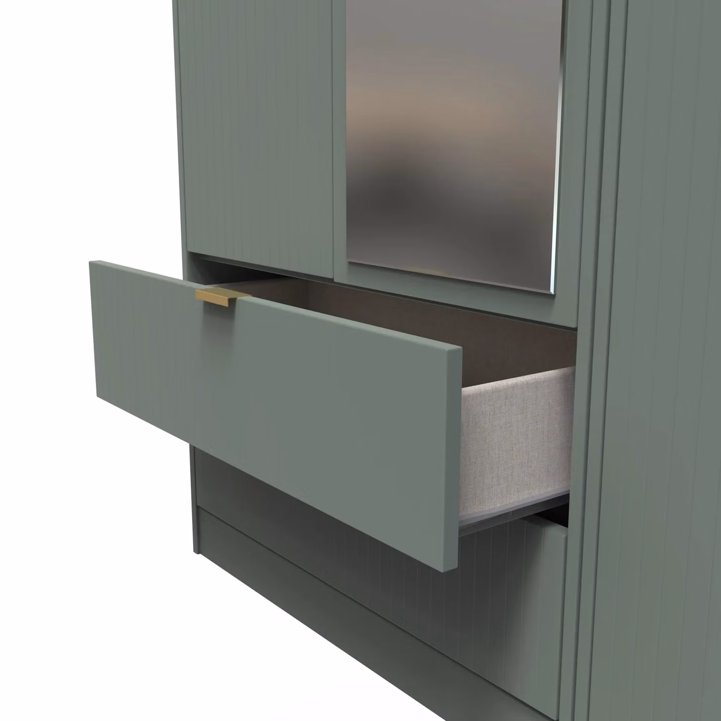 Ready Assembled 2 U Denver Triple Mirror Wardrobe with 2 Drawers in Pale Green – 3