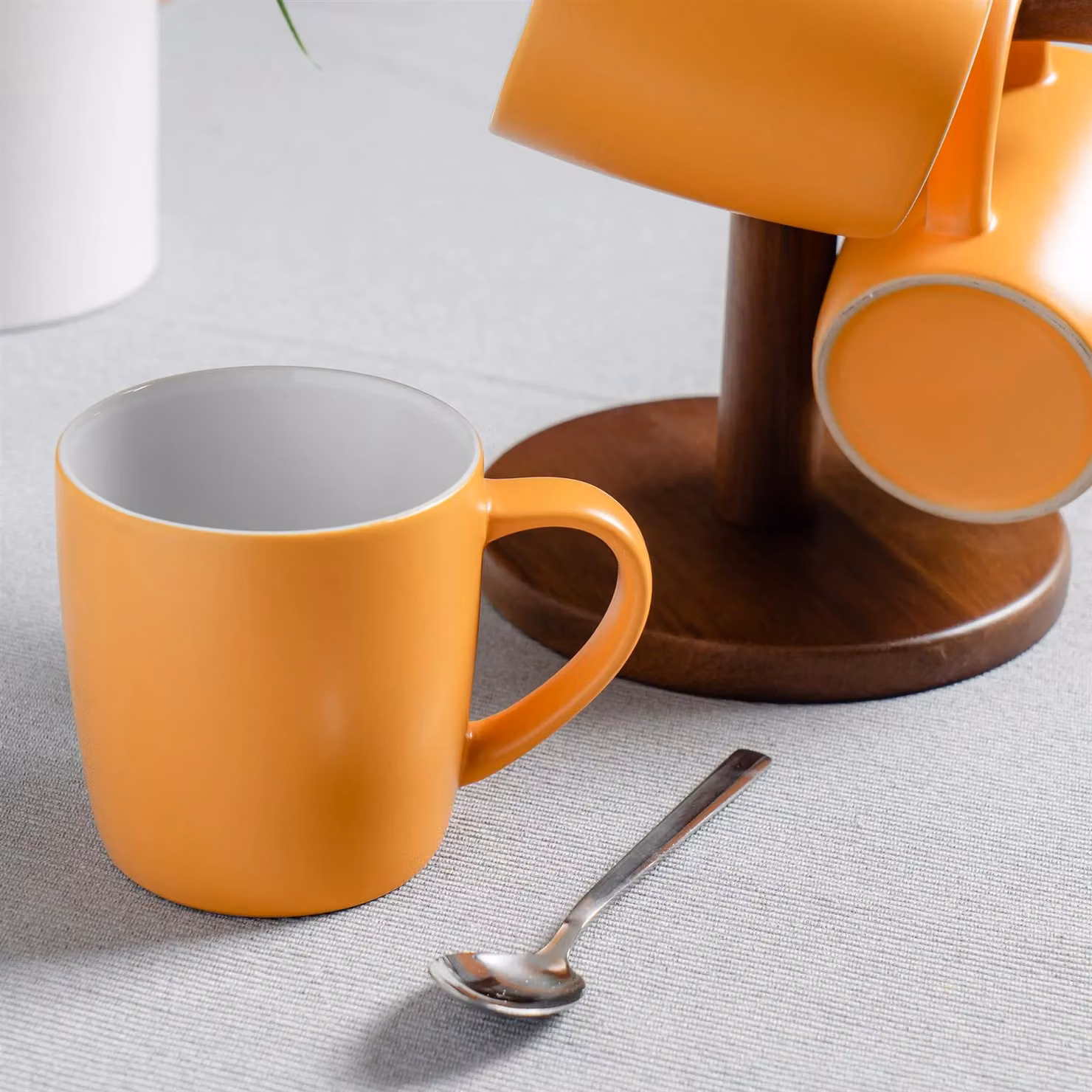 Argon Tableware Matte Yellow Stoneware Coffee Mug, 350ml – 3