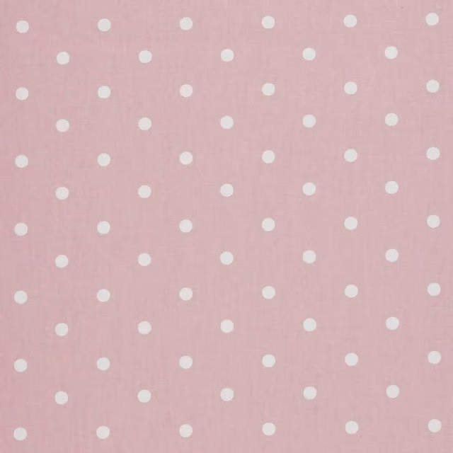 Clarke & Clarke Dotty Fabric in Pink and White