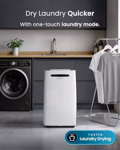 Pro Breeze 20L Dehumidifier in White with Continuous Drainage, Timer and Hygrostat – 4