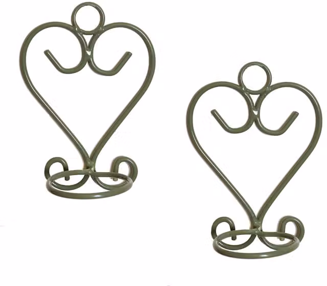Tom Chambers Handcrafted Steel Wall Mounted Heart Planter in Green