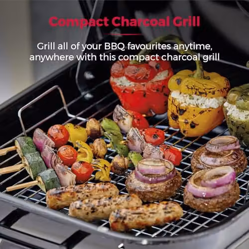 Tower XL Portable Charcoal Grill in Black with Collapsible Legs and Wheels – 5