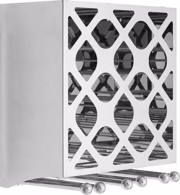Orsina Wall Mounted Metal Wine Rack in Gold or Silver Finish