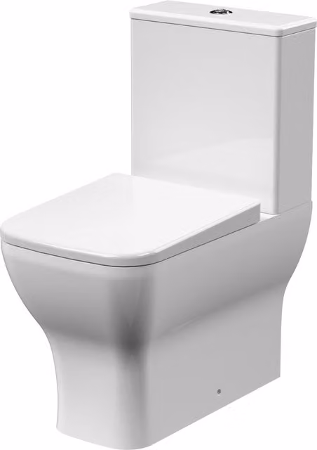 Balterley White Ceramic Rimless Flush to Wall Toilet Pan, Cistern and Soft Close Seat, W/D/H: 79.5 x 38.5 x 61.3 cm