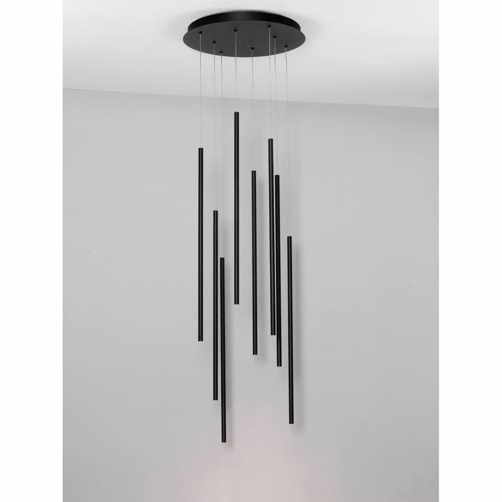 Nova Luce Elettra Cluster Suspended LED Pendant Light in Black with Dimmable Warm White Output – 3