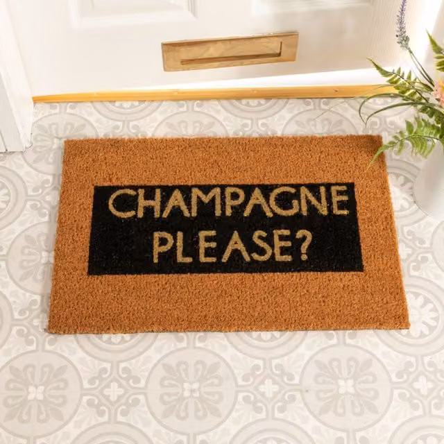 Artsy Mats Glitter Champagne Doormat in Gold and Multicolour, W: 45 cm, D: 75 cm