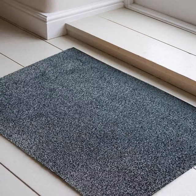 Desire Rugs Non Slip Absorbent Rectangular Dirt Trapper Entrance Door Mat in Silver Grey